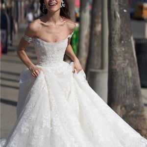 Ines Di Santo Adele Gown- Elegant Off-Shoulder Lace Wedding Dress
